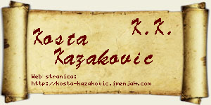 Kosta Kazaković vizit kartica